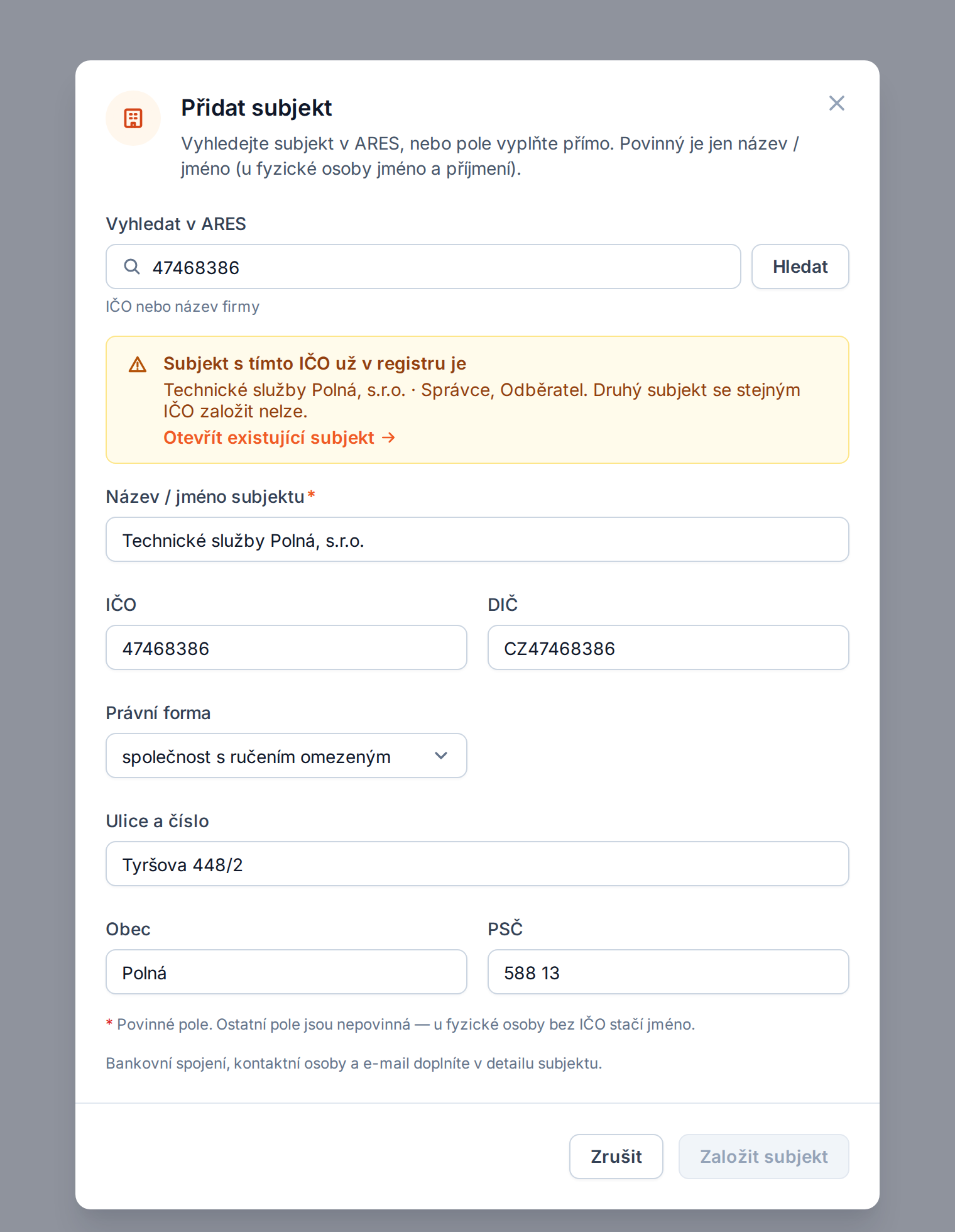Add subject